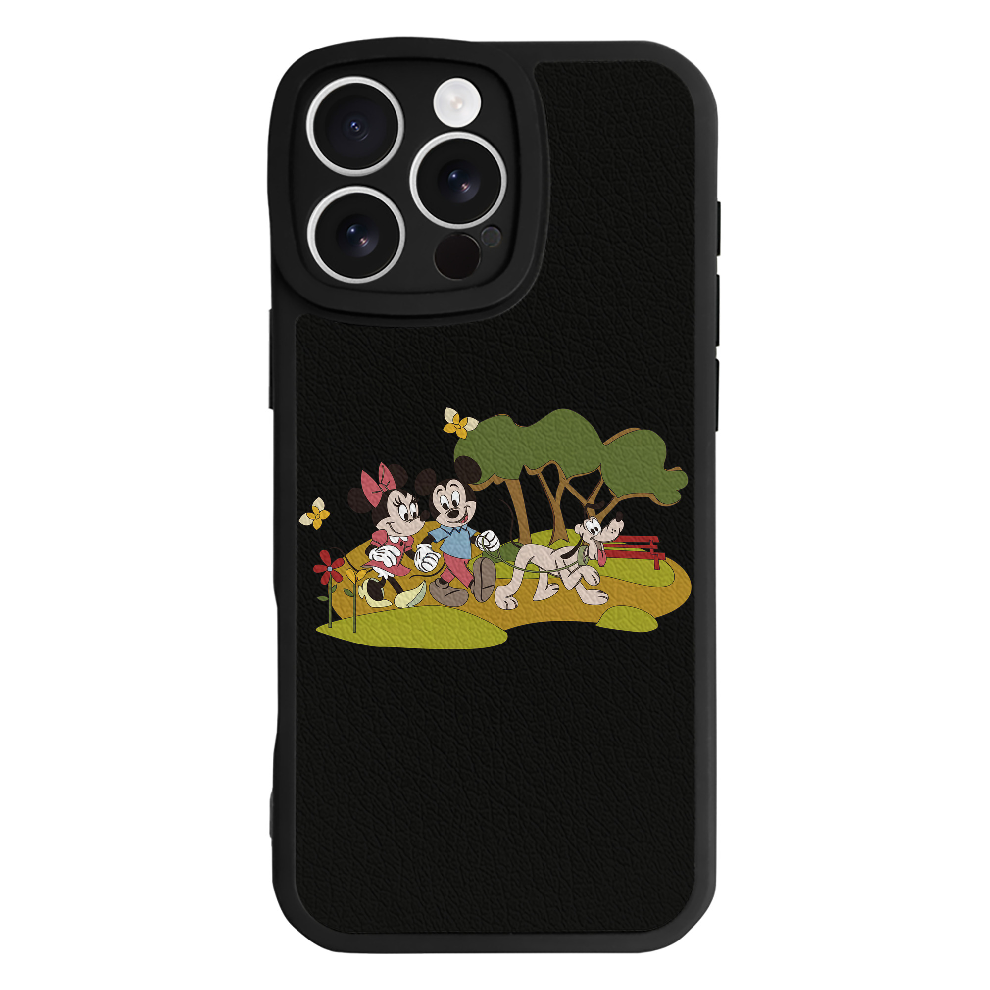 （画像用） ミッキーマウス Mickey Mouse 【iPhone 16シリーズ対応】シリコンスマホケース（レザー調） 材質：シリコン